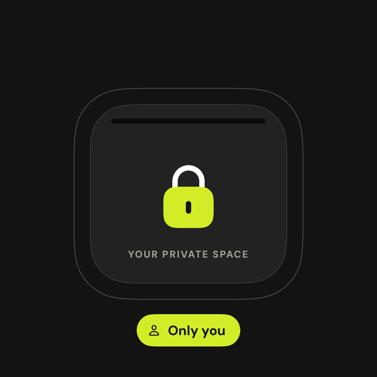 A lock inside a private account space.